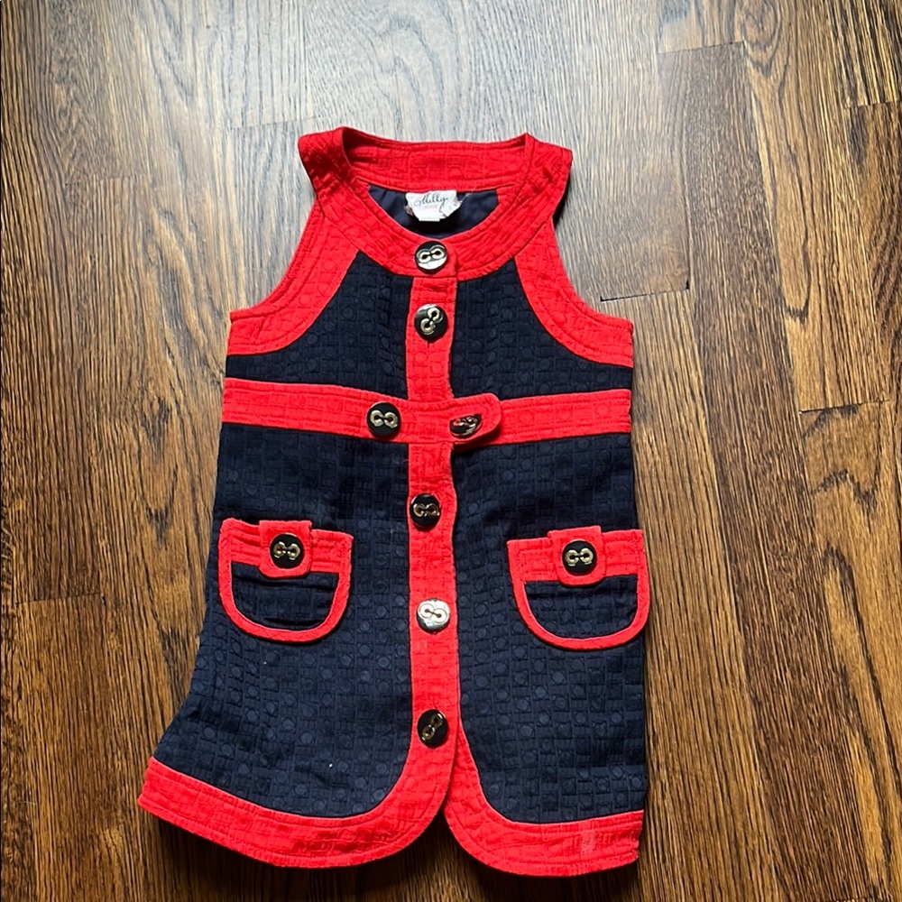 Milly red and navy dress. So cute on